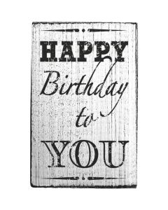 Vintage rubber stamp - happy birthday to you - top view