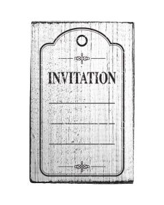 Vintage rubber stamp - invitation - top view