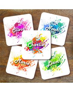 Personalised Paint Splat Name Coaster