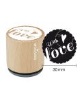 Woodies Rubber Stamp - With Love (heart)
