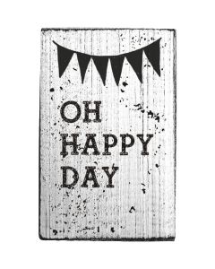 Vintage rubber stamp - oh happy day - top view