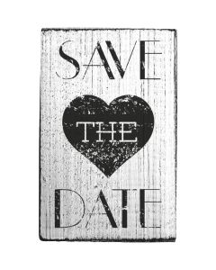 Vintage style rubber stamp - save the date - top view
