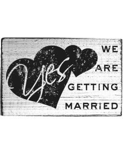 Vintage rubber stamp - we are getting married - top view
