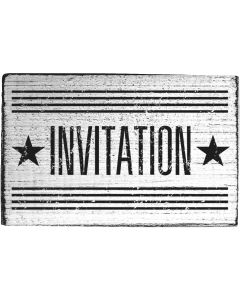 Vintage rubber stamp - invitation -  top view