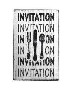 Vintage rubber stamp - Invitation - top view