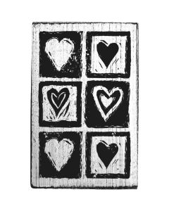 Vintage rubber stamp - Hearts - Top view