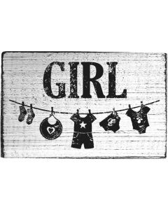 Vintage rubber stamp - Girl - Top view
