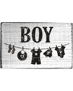 Vintage rubber stamp - boy - top view