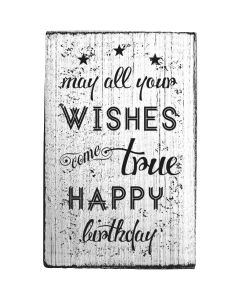 Vintage rubber stamp - birthday wishes - top view