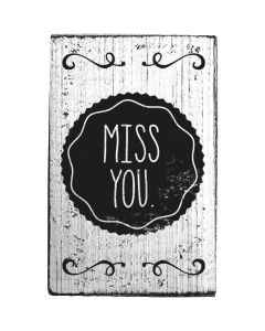 Vintage rubber stamp - Miss you - Top view