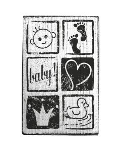 Vintage rubber stamp - baby - top view