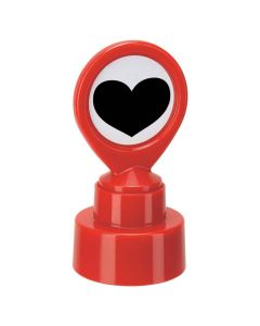 Love heart emoji stamp in black ink