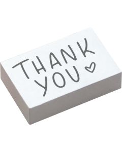 May and Berry rubber stamp - thank you - side view