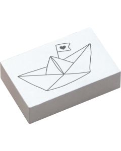 May and Berry rubber stamp - origami boat - side view