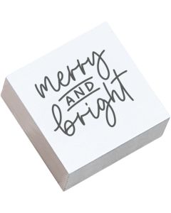 May and Berry Christmas rubber stamp - Merry and Bright - side view