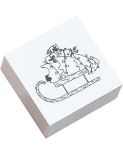 May and Berry Christmas sledge rubber stamp