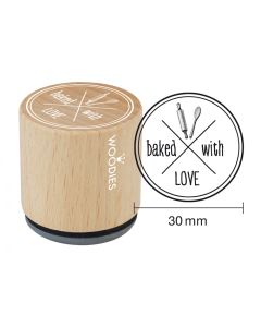 Woodies Rubber Stamp - Baked with love