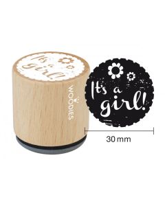 Woodies Rubber Stamp - It's a Girl!