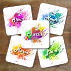 Personalised Paint Splat Name Coaster