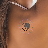 Yin yang heart tattoo