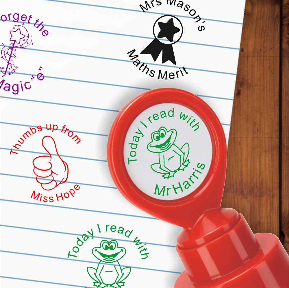 Personalised school teacher stamps - motivational stamps
