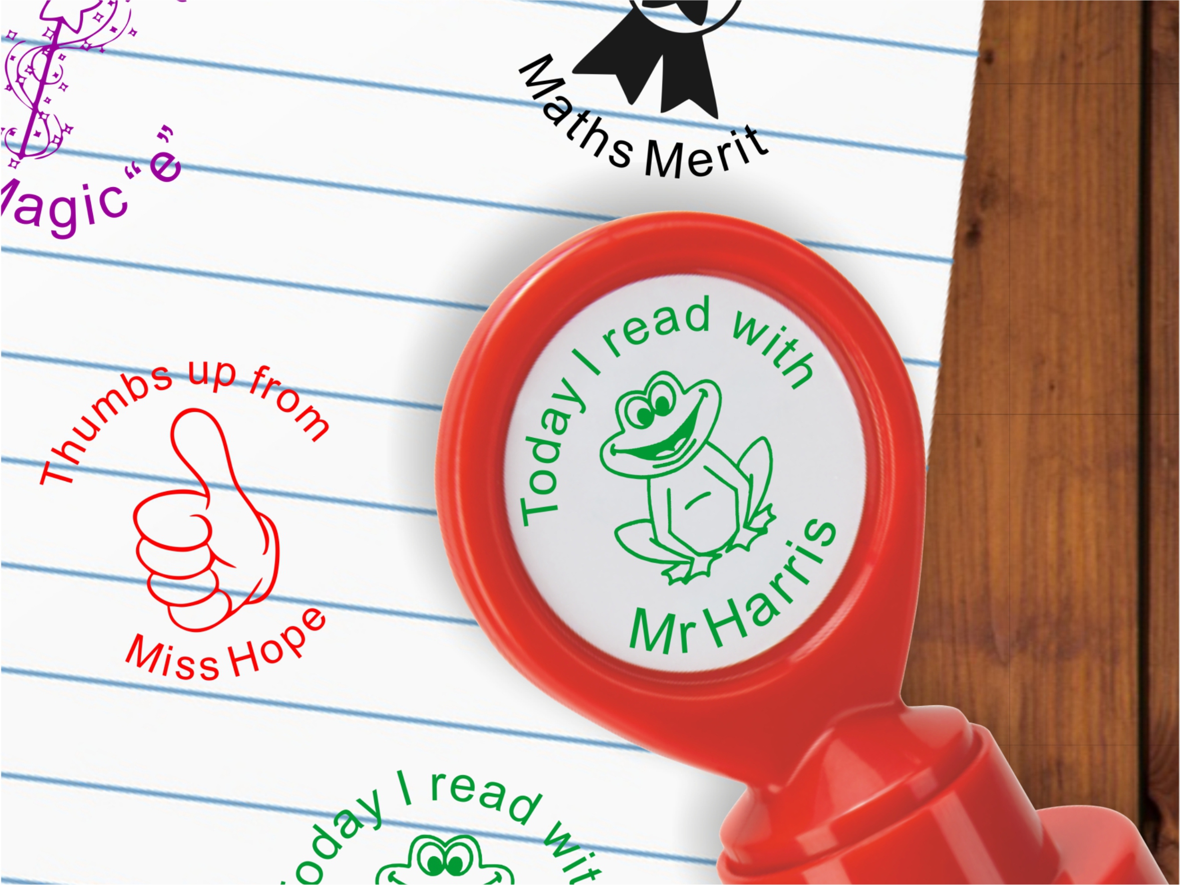 Motivational stamp used to print onto student's work