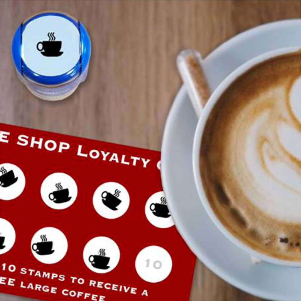 COLOP loyalty stamp used in a coffee shop
